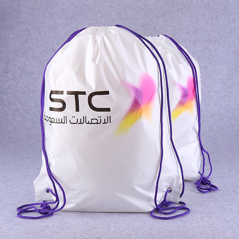 Gift packaging with double drawstring storage strap pocket for EVA drawstring mouth backpack bag with logo printing