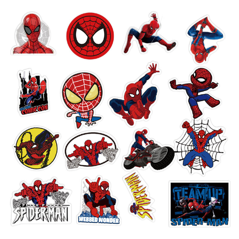 10/30/50 pz Disney Marvel Cartoon Super Hero Spiderman adesivi per bambini fai da te bottiglia d'acqua Skateboard Laptop Cool Anime Sticker