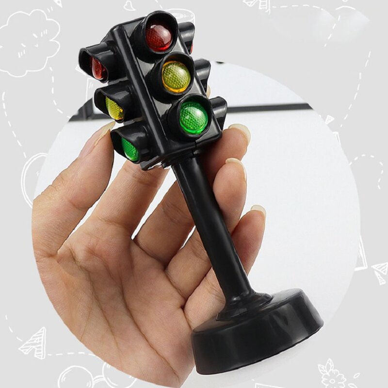 ホットミニ交通標識モデル道路ブロック子供安全教育キッズパズル交通ライトおもちゃ早期学習玩具
