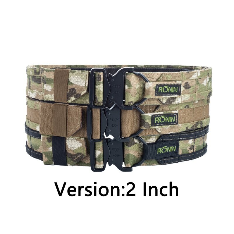 Ronin Style Tactical SENSHI Belt 【2 Inch】 Outdoor Military Hunting Double Layer Belt Molle System AIRSOFT