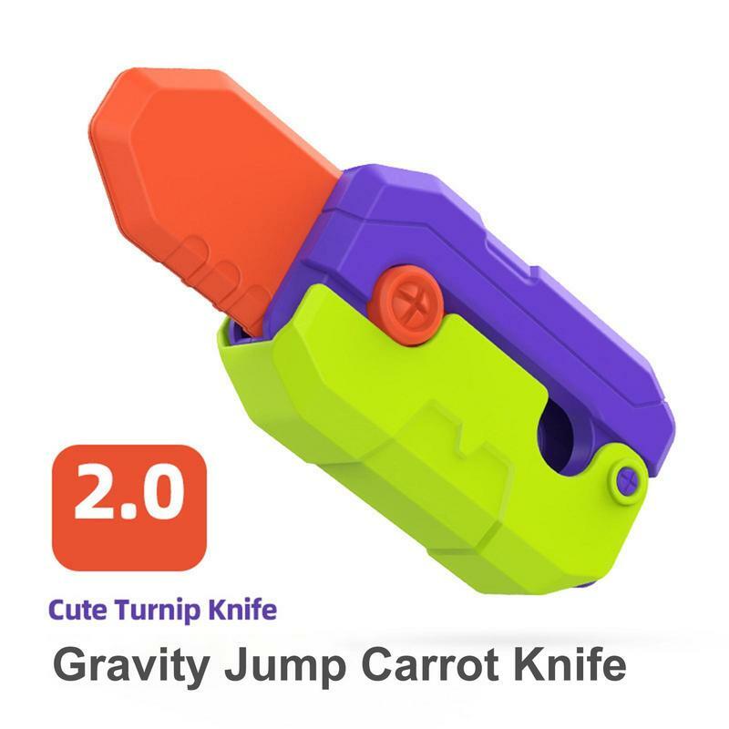Оригинальный нож для моркови, взрывоопасный нож для моркови, портативная маленькая игрушка с Push-картой, 3D облегчение беспокойства, сенсорный резак, игрушки для детей