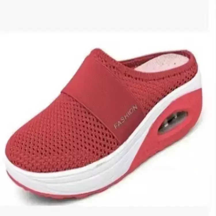 Women Air Cushion Slip-On Walking Shoes Orthopedic Diabetic Ladies Platform Mules Mesh Lightweight Slippers Wedge Female Sneaker