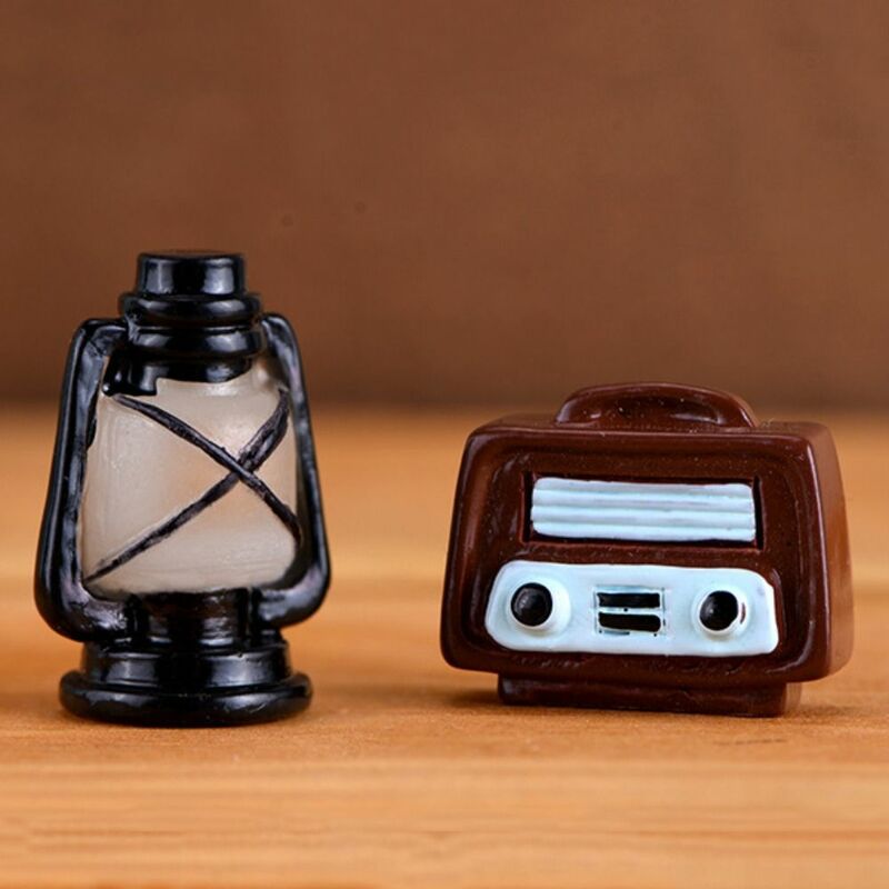 Kamera nostalgia Retro perekam suara Resin Mini dekorasi alat peraga fotografi aksesori rumah boneka kreatif mainan bayi