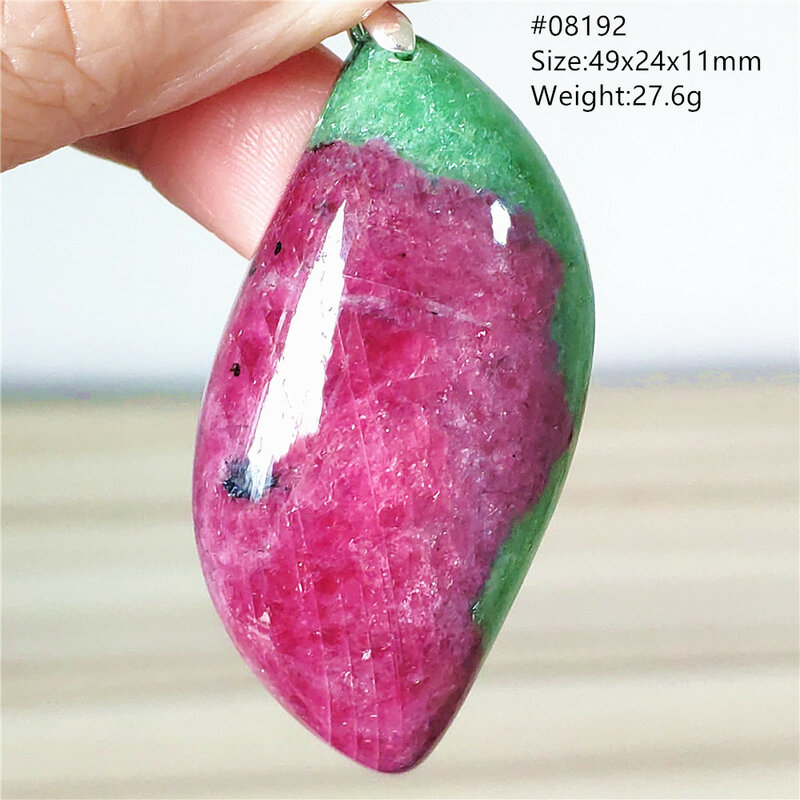 Natural Red Ruby Zoisite Pendant Oval Women Men Beads Ruby Zoisite Size Watermelon Red Green Ruby Necklace Jewelry AAAAA