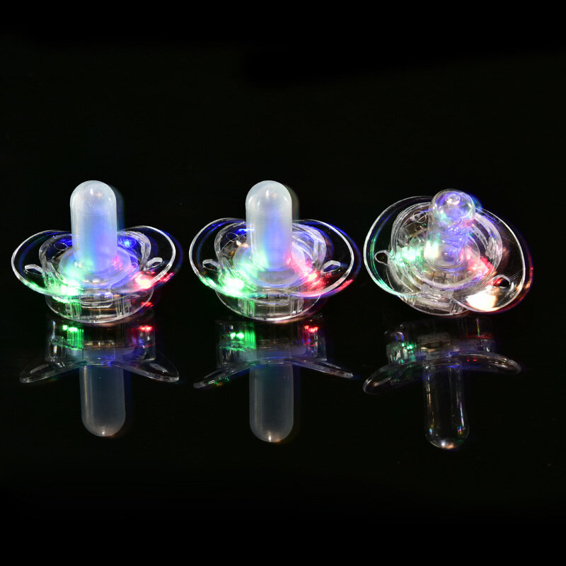 Kreativität Nachtlicht führte Schnuller Party Rave Soft Light Up Spielzeug Spielzeug blinkt LED glühende Pfeife Halskette Nippel