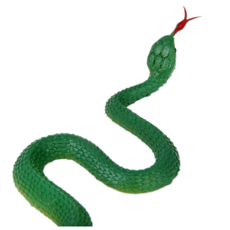 Simulazione giocattolo di plastica morbida serpente simulazione serpente punta di gomma giocattolo-verde