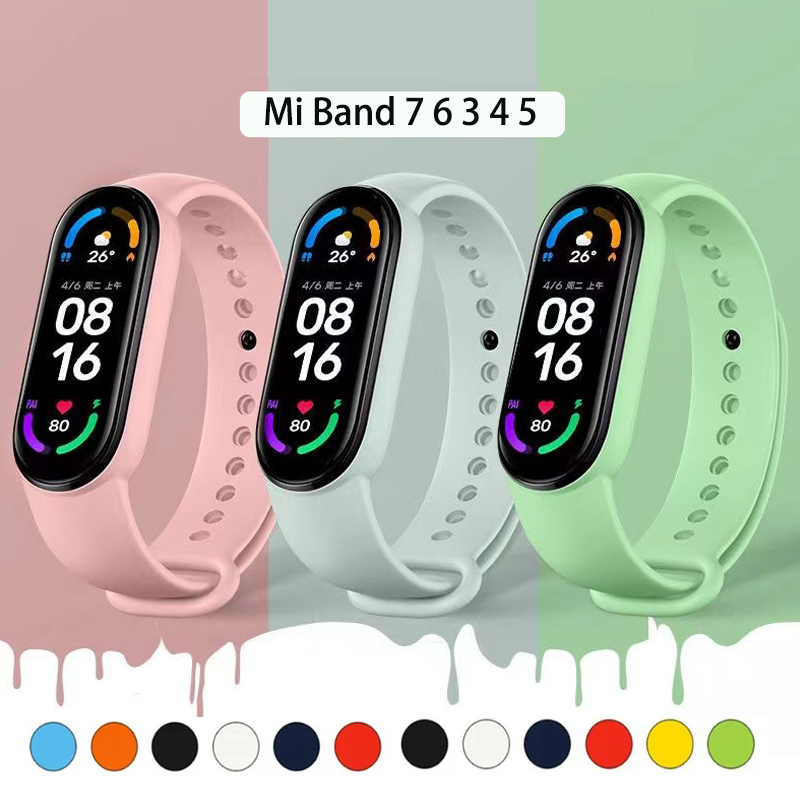 Pulseira de substituição rápida de silicone, pulseira esportiva para Xiaomi Mi Band 5, 7 Watchbands, Mi Band6, NFC, 6, 3, 4, 5, 8 Strap
