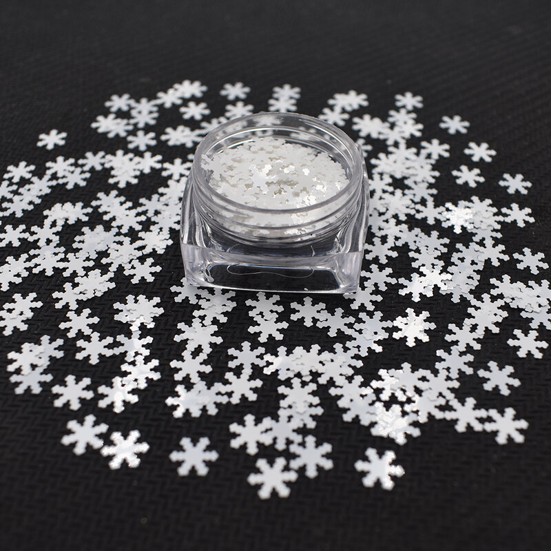 10 g/worek świątecznych dekoracji dodatkowe błyszczące tęczowe płatki śniegu w kształcie brokatu paznokcie sztuka dekoracja DIY akcesoria