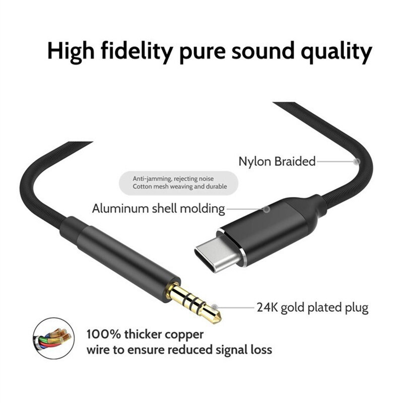 Usb typ C do 3.5mm Aux kabel Audio zestaw słuchawkowy głośnik gniazdo słuchawkowe Adapter samochodowy Aux do Samsung S20 Plus uwaga 20 S21 Ultra Tab S7