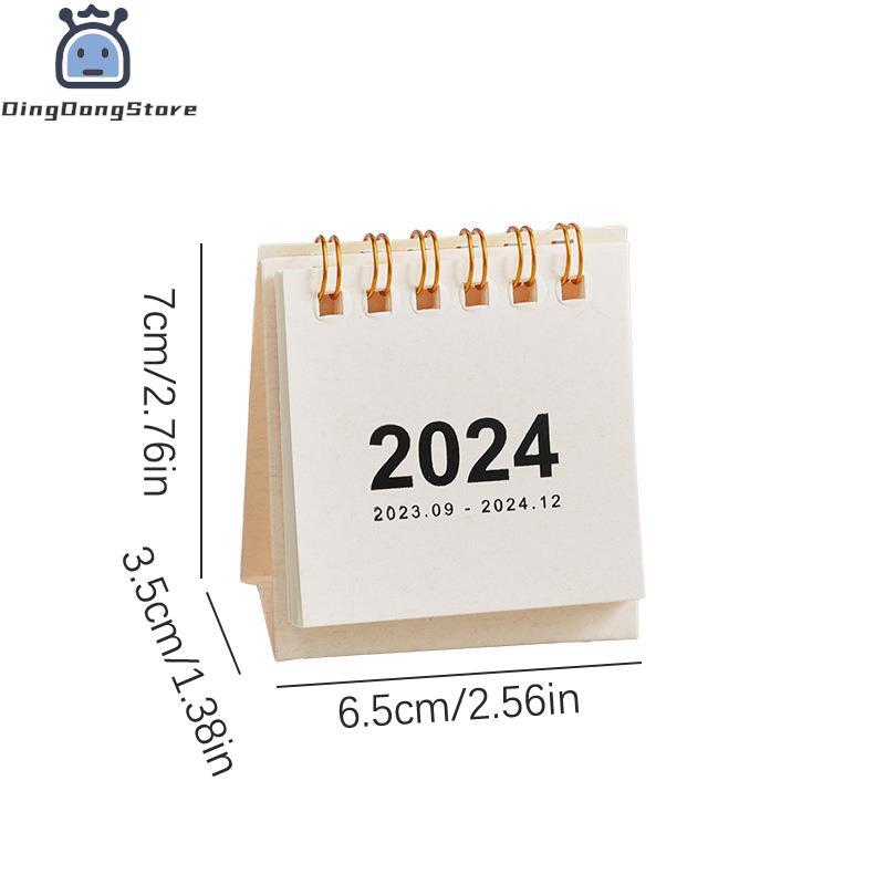 1 buah kalender Mini 2024 kalender minimalis Dekorasi Desktop perlengkapan kantor siswa untuk perencanaan mengatur jadwal harian