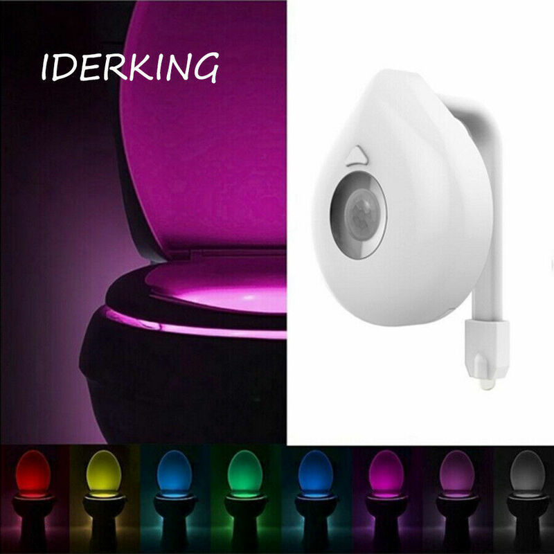Coquimbo-luz de inodoro con Sensor de movimiento, luz de fondo para inodoro, funciona con batería, apto para cualquier inodoro y baño, de 1 a 10 piezas, 16 colores