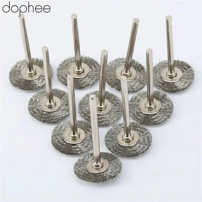 Dophee-ステンレス鋼ワイヤーホイールブラシ,グラインダー,ロータリーツール,22mm,アクセサリー,セットあたり20個