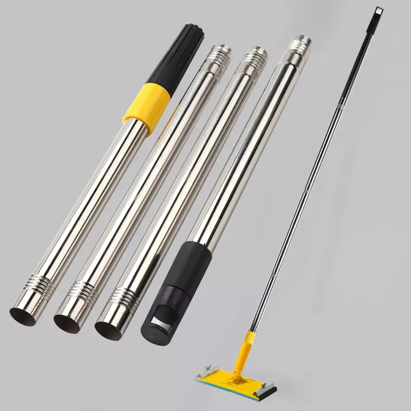 Aço inoxidável Paint Roller Extension Pole, Telescopic Stick, Haste de limpeza destacável, Pintura Handle Tools, 4 Seções, 1.1m