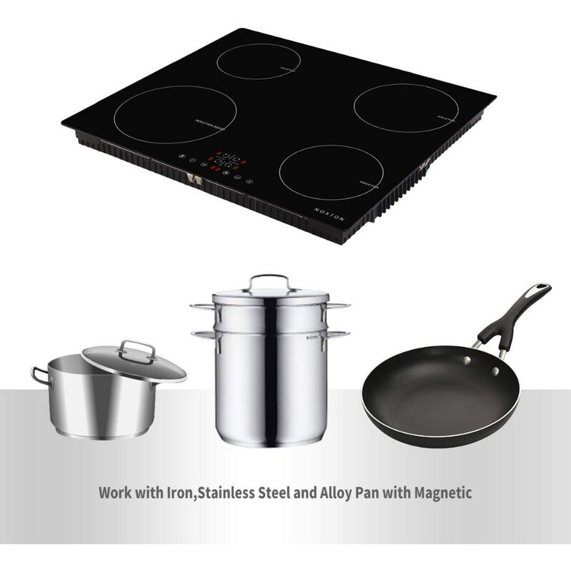Black Glass with Sensor Touch Control, Child Lock, Timer, Hard Wired,Easy to Clean Induction Cooker,6400W, 220~240V