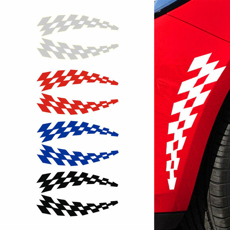 Stickers Flag Waterproof Vinyl 2pcs Decals Car Decoration Sun-proof Wheel Eyebrow Checkered Flags Car Accessories