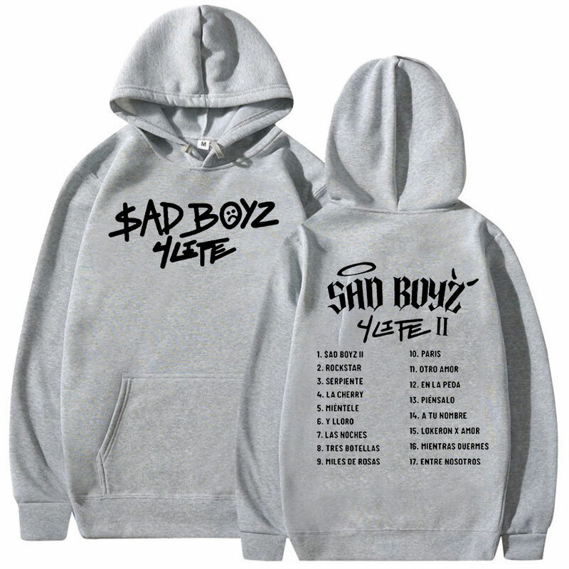 Boyz 4 Life Tour Junior H Sad Hoodie com capuz para homens e mulheres, pulôver Hip Hop Fashion, casual de grandes dimensões com capuz, 2024