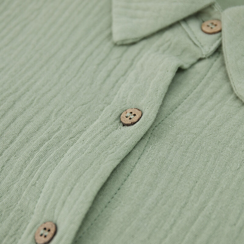 Blusa informal de gasa para mujer, camisa de muselina de algodón 100%, manga larga con botones, ropa de calle asimétrica, Tops femeninos