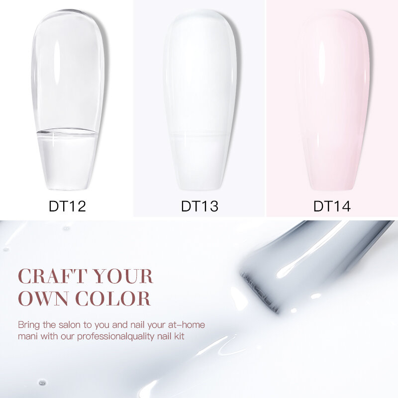 MEET ACROSS-esmalte de Gel UV 3 en 1 para uñas, barniz semipermanente para manicura, extensión rápida, color blanco y rosa, 7ml