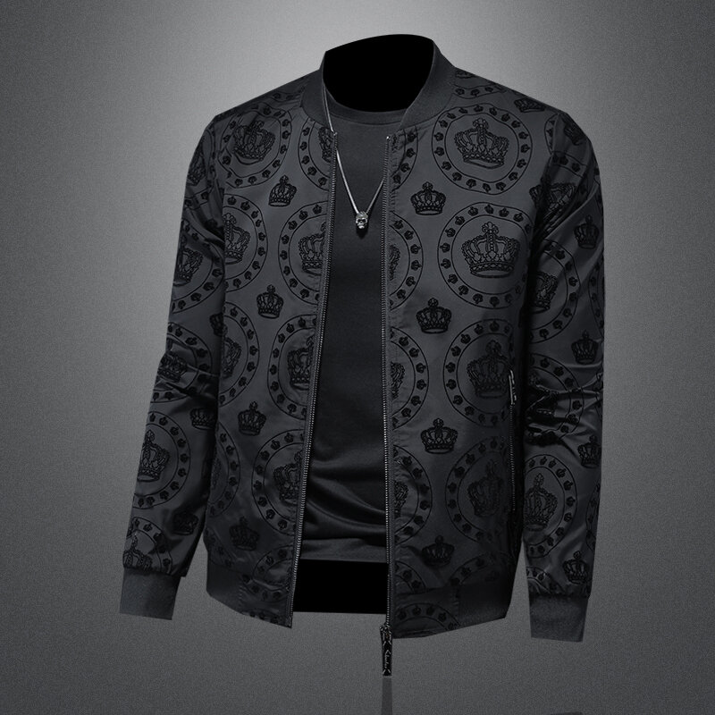 Chaqueta negra de alta calidad para hombre, personalizada y a la moda, chaqueta bomber de diseño único, nuevo estilo de moda