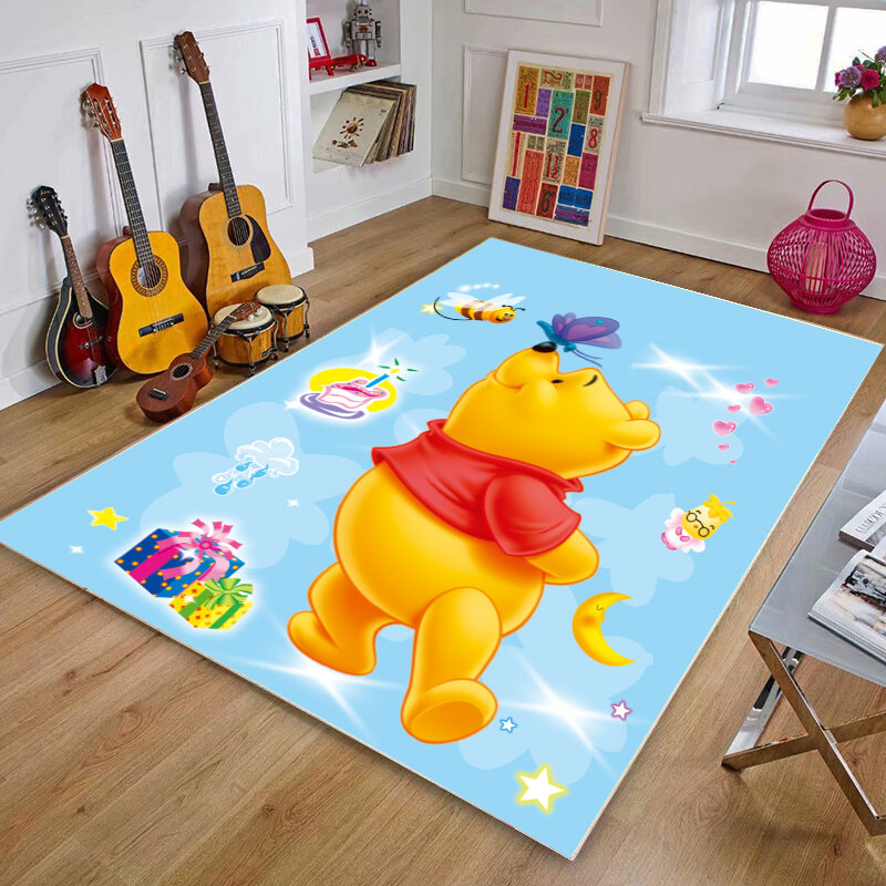 80X160Cm Disney Winnie The Pooh Karpet Anak Anak Non-slip Tikar Ruang Keluarga Karpet Dapur Kamar Mandi Karpet Dekorasi Rumah