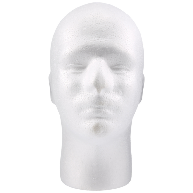 Male Wig Display cosmetology Mannequin Head Stand Model Foam White