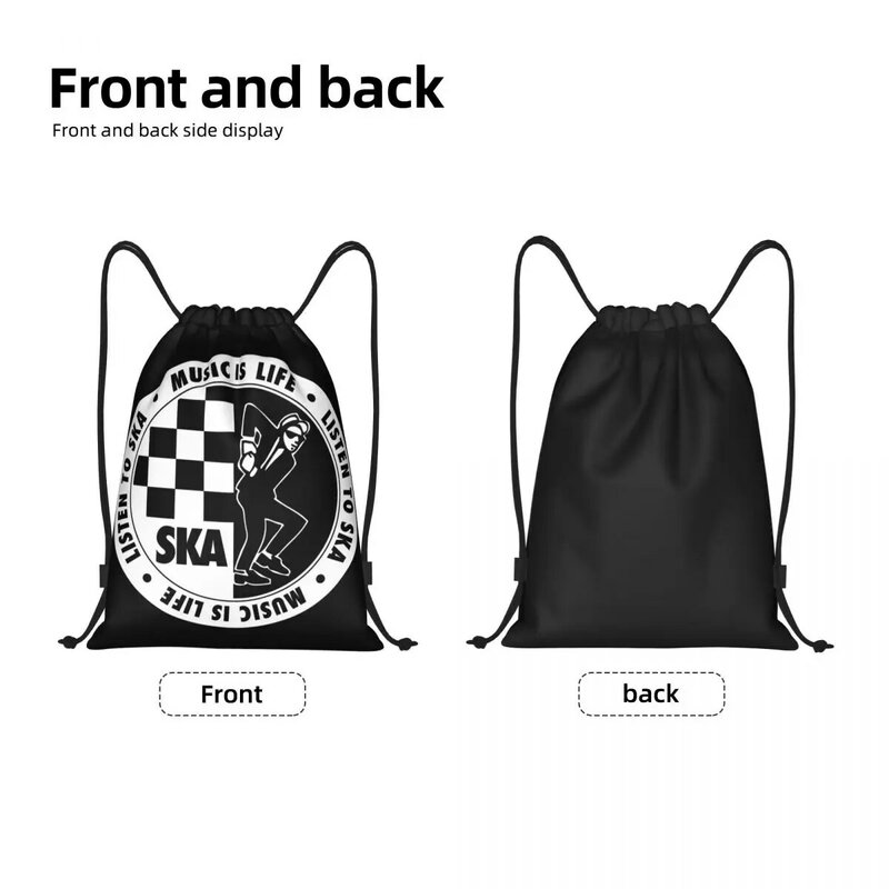 Custom Ska Reggae Drawstring Bags Women Men Lightweight Jamaica Music Is Life Sports Gym Storage Backpack