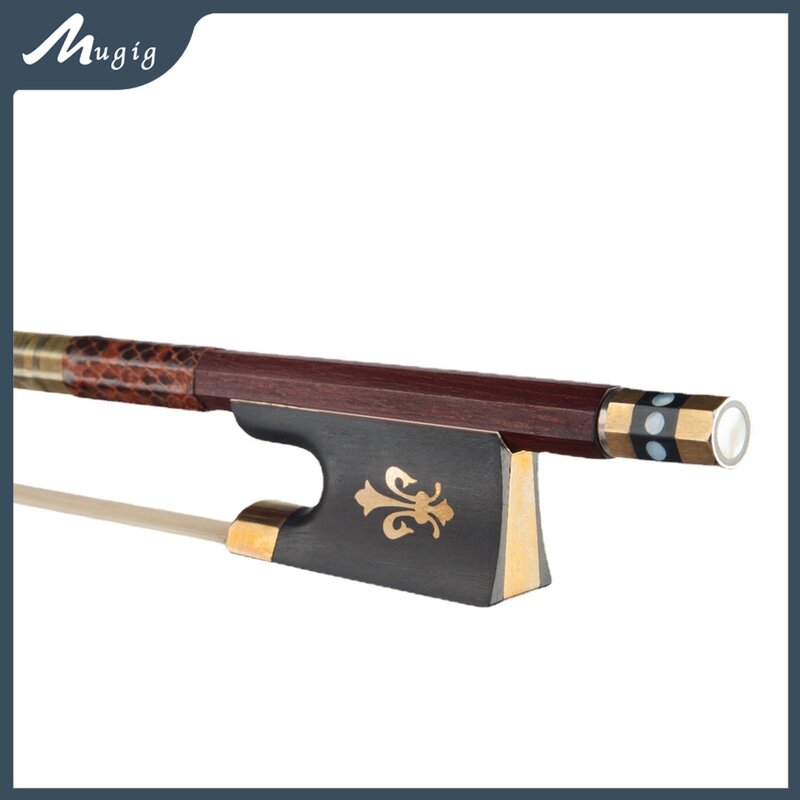 Mugig 4/4 nível superior pernambuco violino arco equilíbrio perfeito real mongólia cavalo cabelo violino peças acessórios