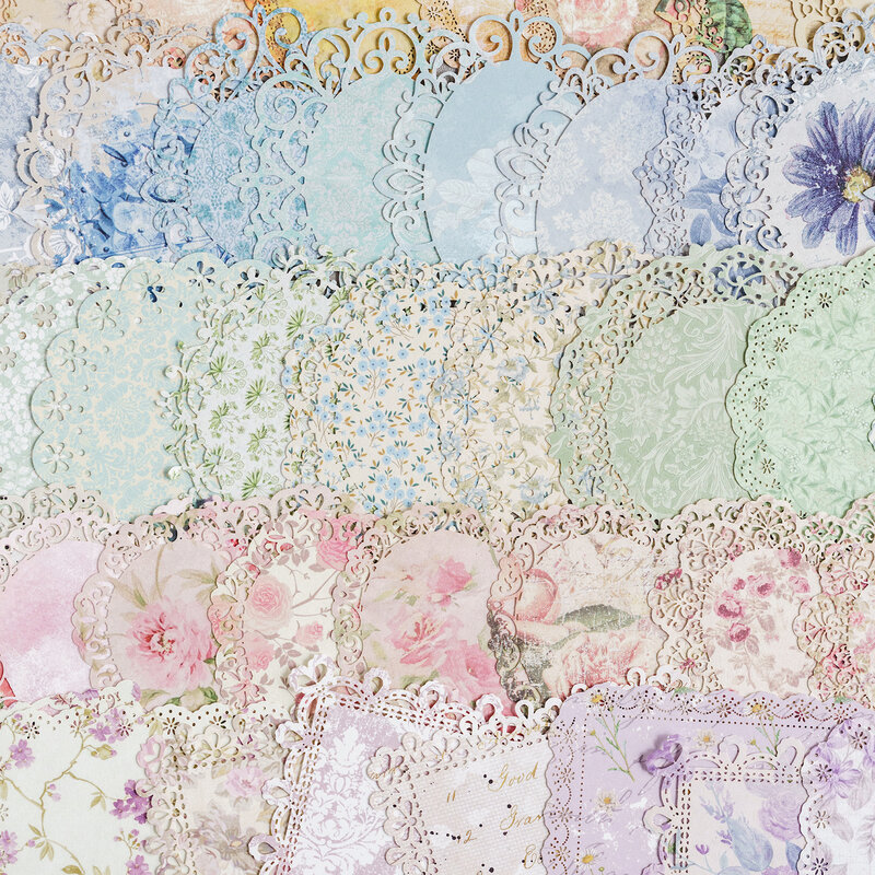 10 sztuk Vintage łamany kwiat wydrążony wzmocniony papier dekoracyjne Diy Scrapbooking pamiętnik Album śmieciowy materiał do kolażu dziennika