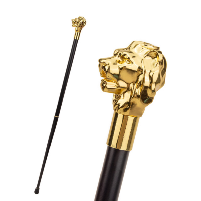Fashion Walking Stick Gold Luxury Lion High-grade Elegance Party Decorative Cosplay Outdoor Climbing Stick Walking Stick