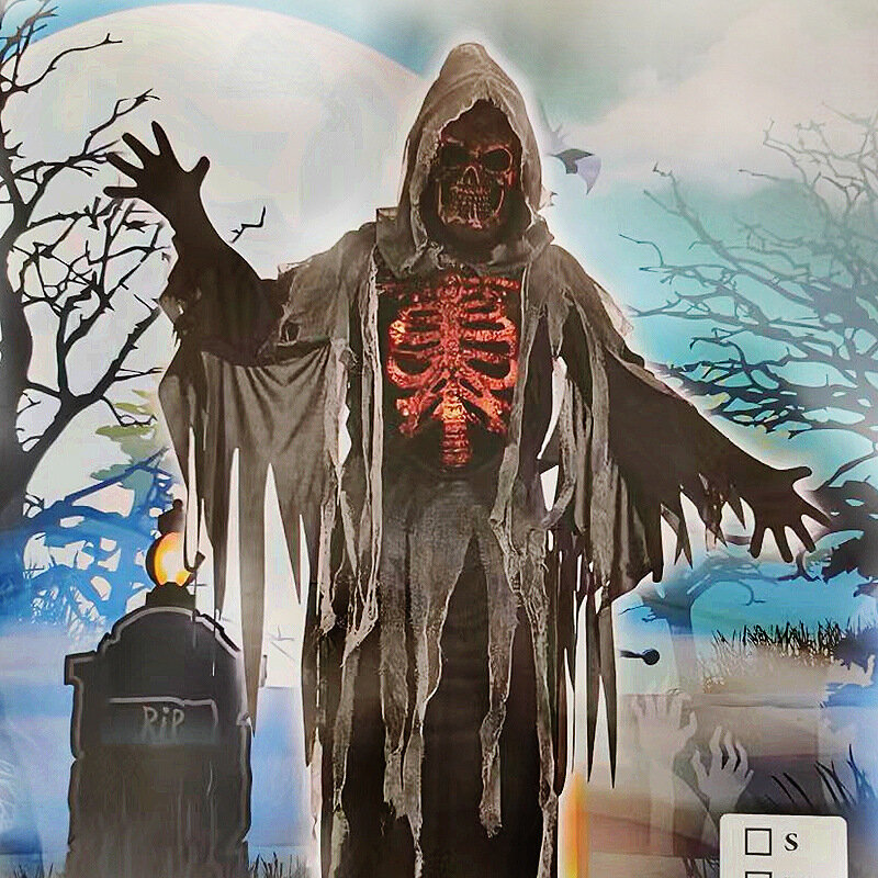 Terror dos mortos Cosplay Fantasia, Veste de terror e máscara, Halloween vestir adereços