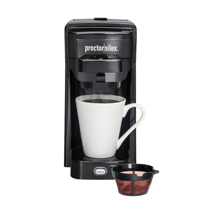 Proctor Silex Single-Serve Coffee Maker, 10 oz Capacity, Black, Model 49961