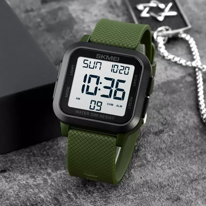 Men's LED Display Shock Watch, Alarme, Chrono Clock, impermeável relógios militares, esporte ao ar livre, 5Bar, SKMEI1894