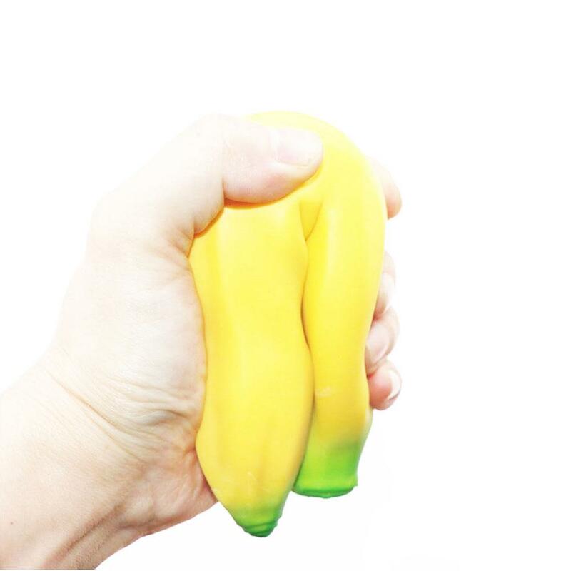 Stretchy Banana Toy Squeeze Stress Relief Fidget Toys For Kids Anti Stress Elastic Rubber Toy
