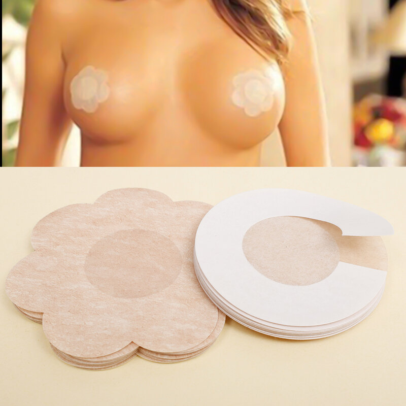 Lady Nipple Cover Teat Hide Women Nipple Pasties  Breast Petals Invisible Bra Padding Chest Sticker Patch Nipple Covers Stickers