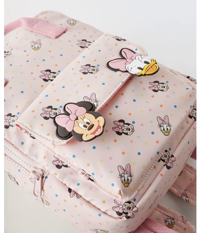 Disney Cartoon Minnie Mouse mochila para crianças, mini mochila escolar para meninas e meninos, bolsa de ombro fofa, nova