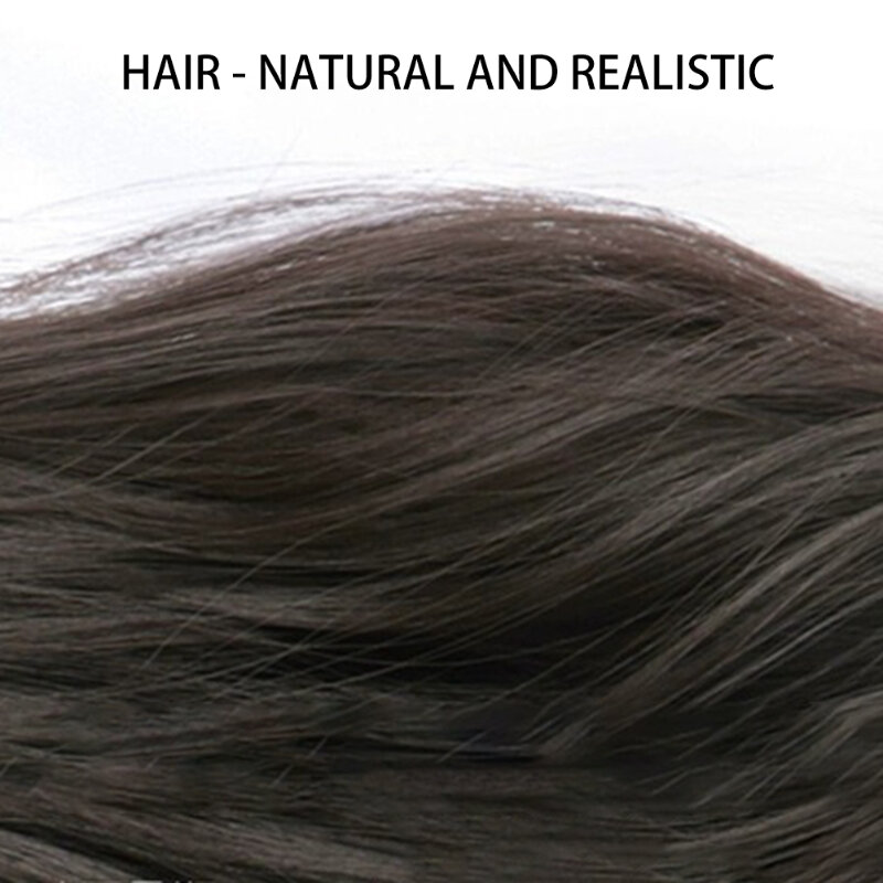 Ponytail rambut palsu panjang lurus, Wig simulasi mewarnai dasi Tinggi alami untuk wanita, rambut tanpa lem
