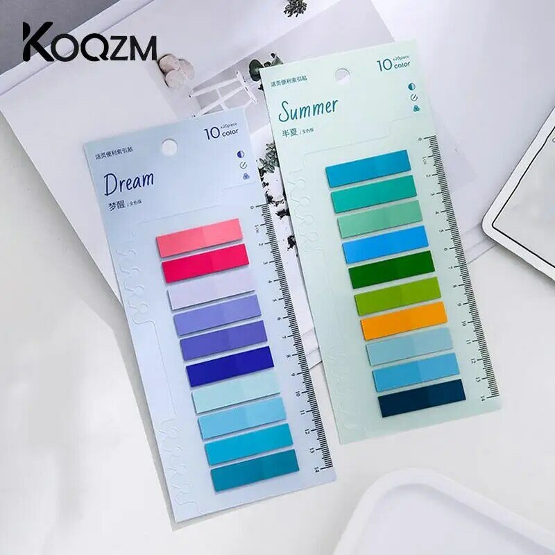 200 Sheets Colorful PET Waterproof Sticky Notes Index Tabs Writable File Tabs Flags Page Markers Labels School Office Supplies