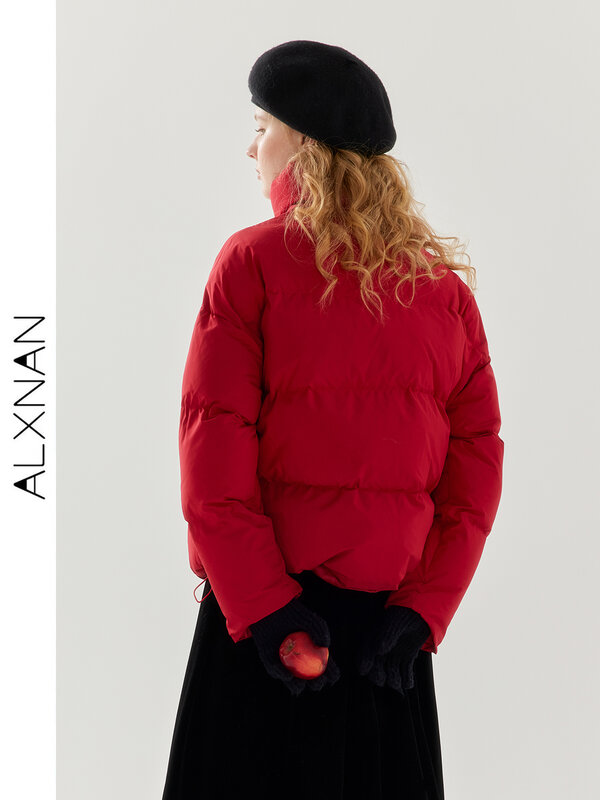 ALXNAN 2024 nowa kurtka zimowa damska ciepłe parki w stylu chińskim z długim rękawem sezonowa kurtka podszyta bawełną damska odzież wierzchnia TM00810