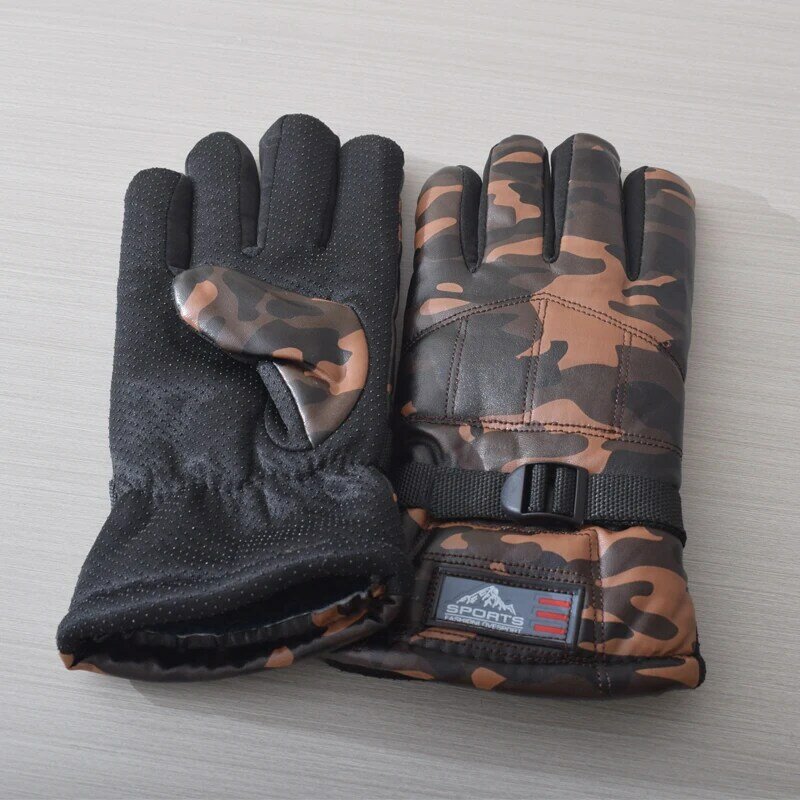 Зимние теплые камуфляжные водонепроницаемые ветрозащитные перчатки Kamperbox