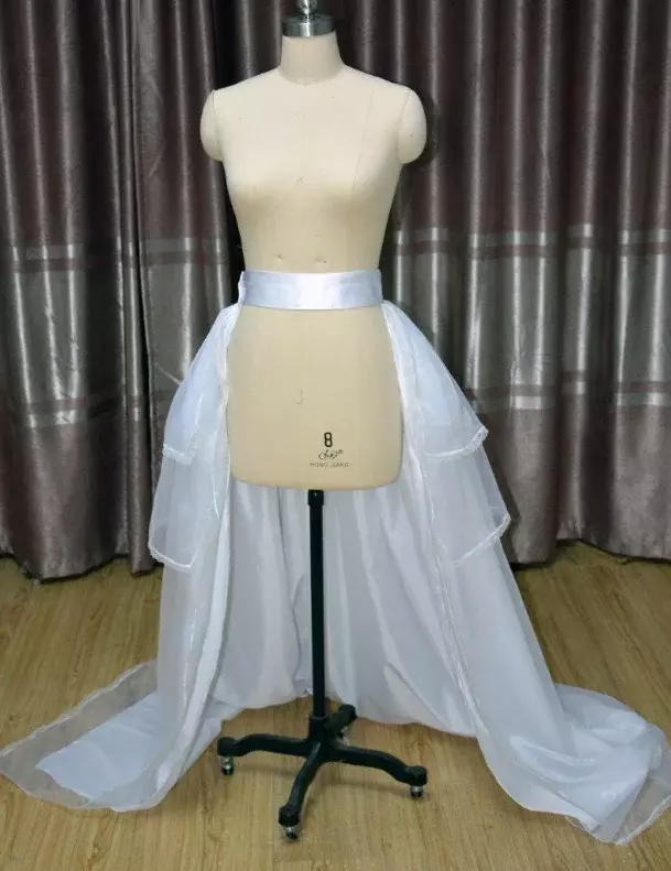 Falda desmontable de Organza, sobrefalda con capa de Bustle, vestido de baile negro, falda Formal en capas, tamaño personalizado para boda