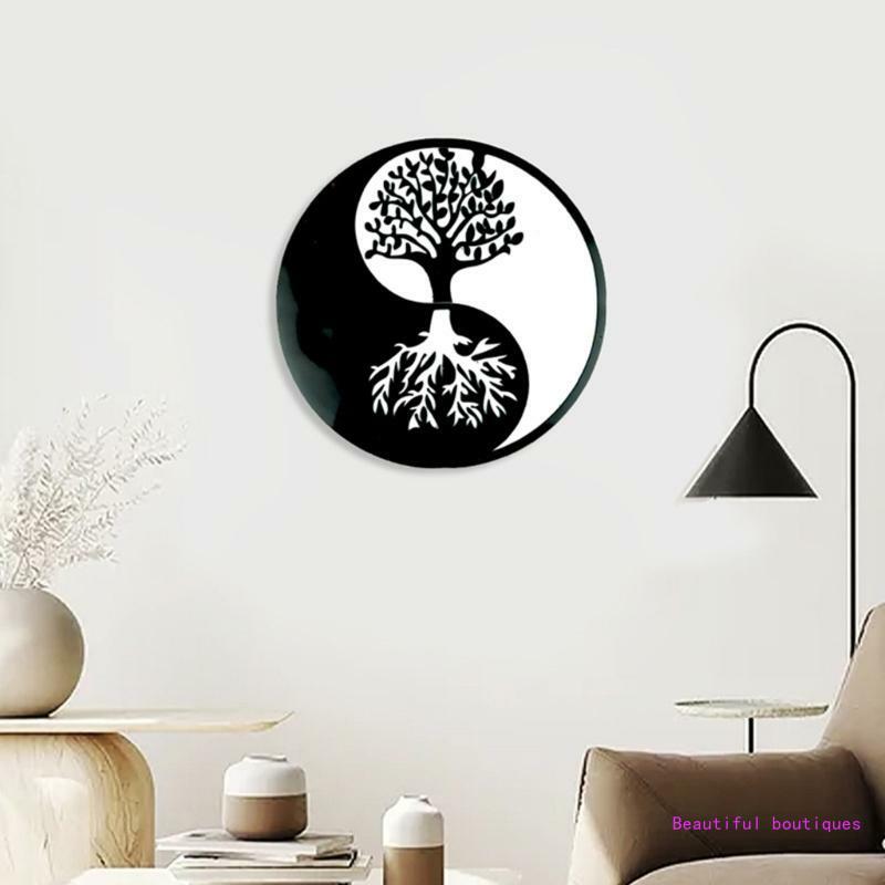 Moule décoration murale en Silicone, arbre vie lune, moules d'art en Silicone, moules moulage en résine époxy