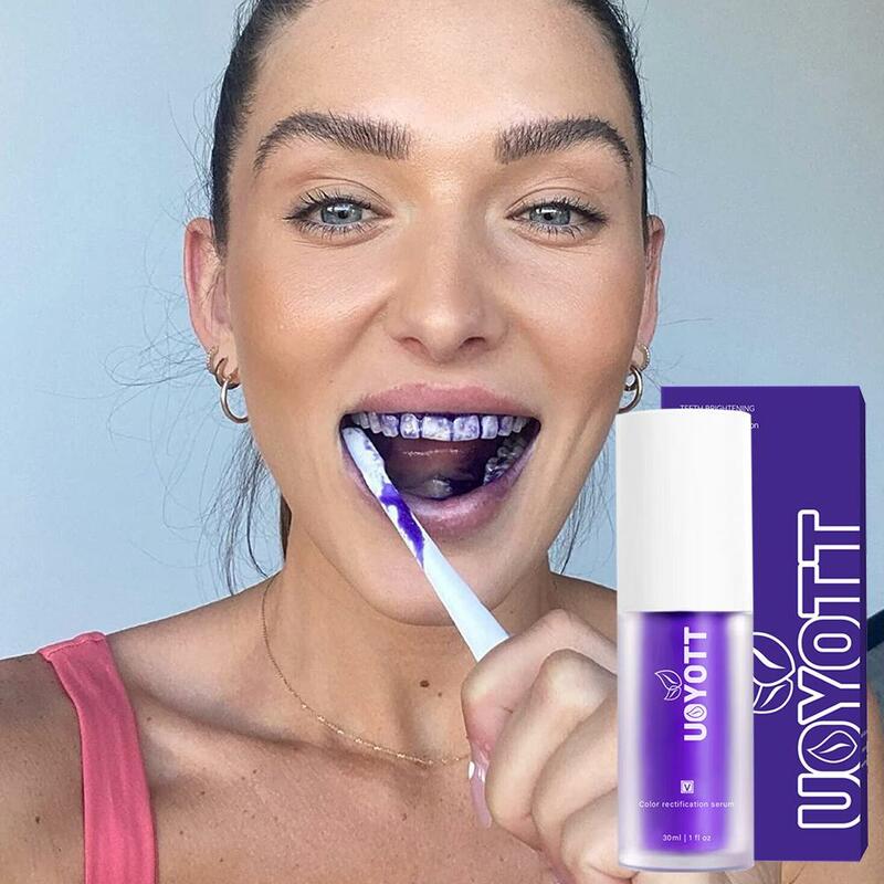 LANBENA V34 Toothpaste Cleans Oral Cavity Brighten Whitening Teeth Fresh Breath Purple Toothpaste Removing Yellow Dental Care