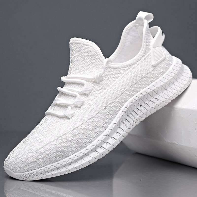 Men's Casual Shoes Men's Fashionable All-Matching Sneakers Men's Shoes Flying Woven Breathable Mesh Cloth Shoes