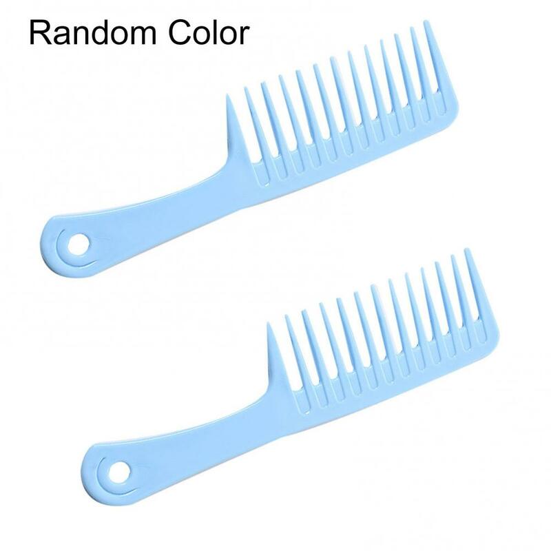 Peine de dientes anchos de 2 piezas y 24cm, cepillo de pelo rizado y liso, herramienta de peinado para cabello rizado, largo, húmedo y liso, grande