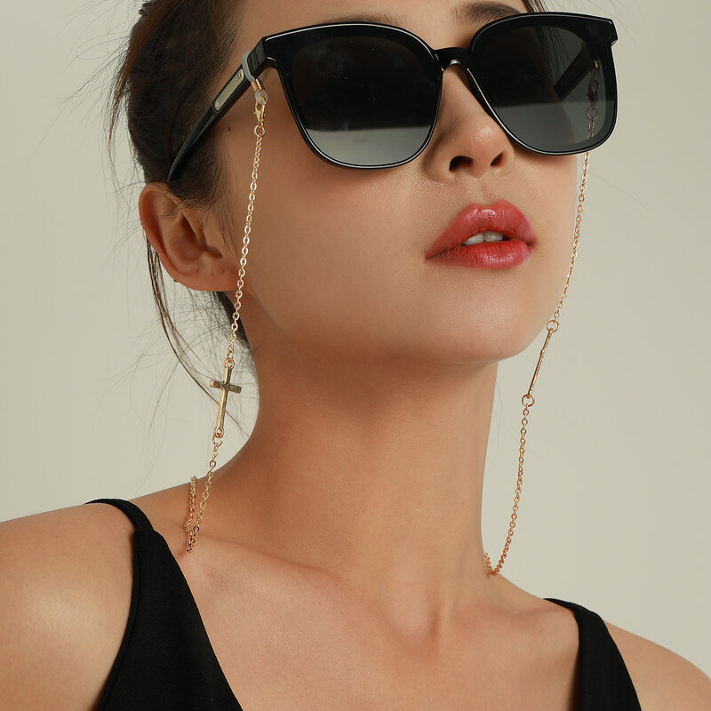 Cadenas de gafas con colgante de moda para mujer, cordón de Metal Retro Para gafas de sol, soporte para correa de máscara, cordón para colgar en el cuello, joyería