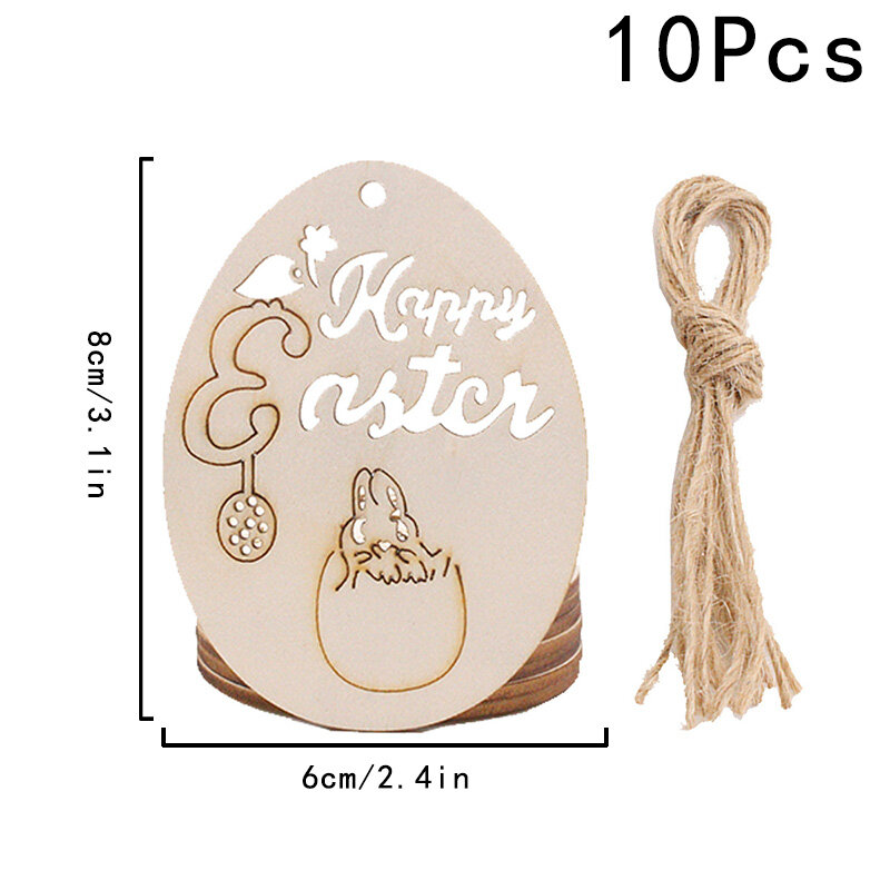 10 pz/set ciondolo a forma di coniglio in legno Record decorazione di piccoli animali incisione portachiavi etichette identificative in legno fai da te decorazione regali