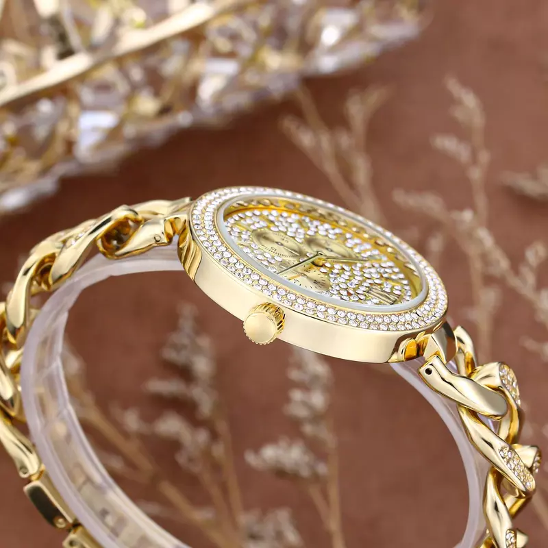 Missfox Fashion Watches Women Iced Out Diamond Quartz Watches for Ladies Sparkly bracciale Clock Droshipping Relogio Feminino