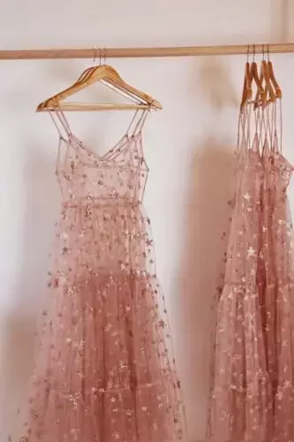 Женское кружевное Сетчатое прозрачное длинное платье на бретелях-спагетти