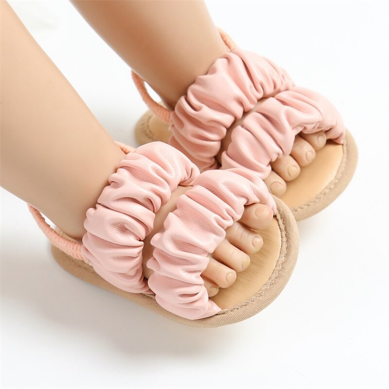 Сандалии для маленьких девочек, Симпатичные Нескользящие туфли принцессы на мягкой подошве, пляжные тапочки, обувь для начинающих ходить