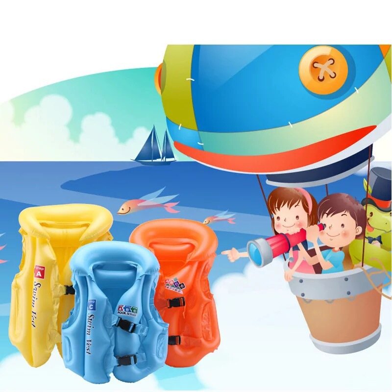 Gilet de sauvetage gonflable en PVC pour enfants, maillots de bain assistés pour enfants, sports nautiques, accessoires de piscine, bébé
